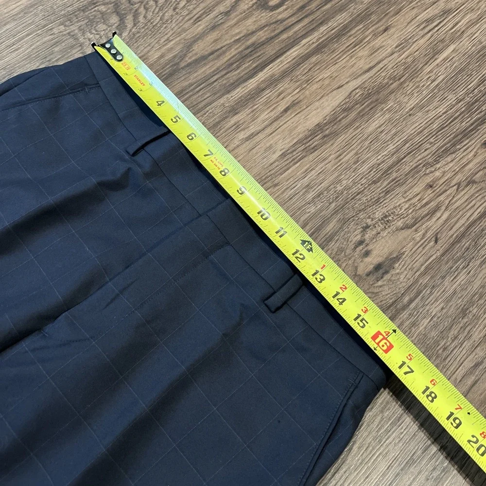 Banana Republic Tailored Fit Windowpane Navy Suit Mens Pants 44L 33X34-Set